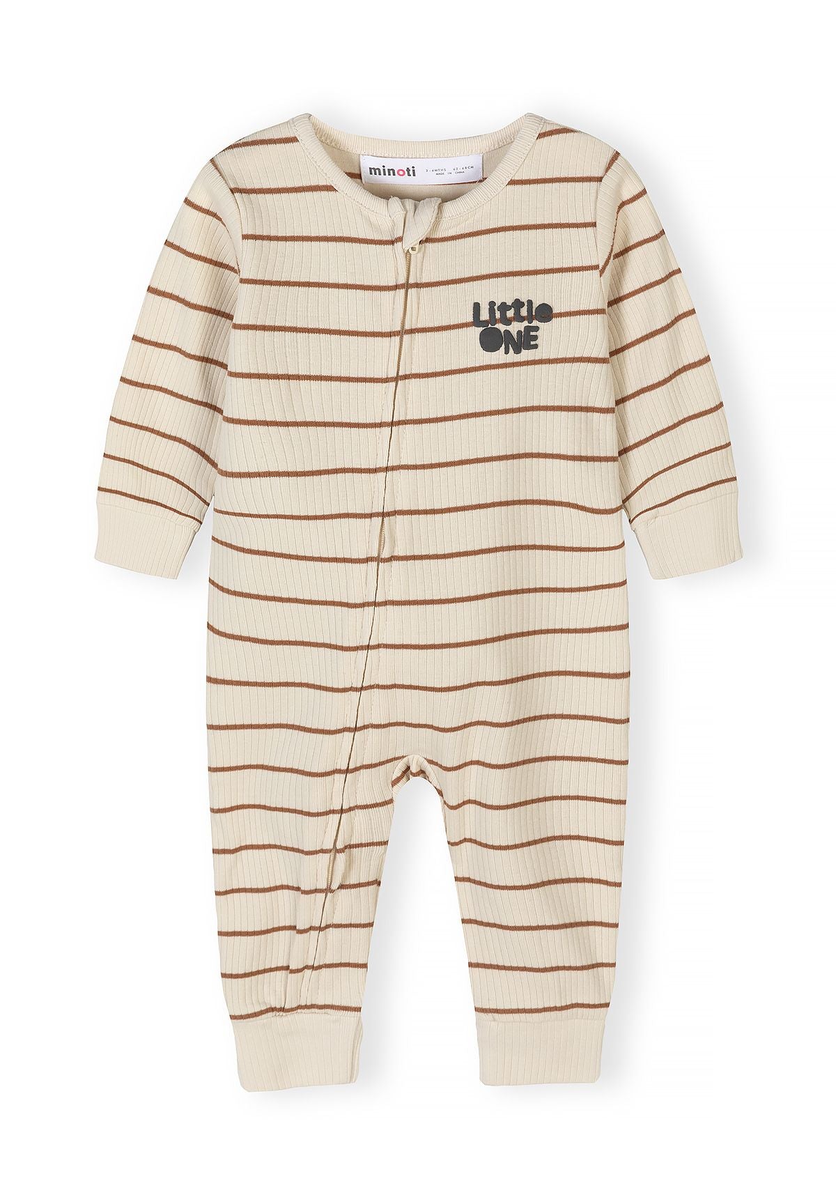 Baby Rompers 3-Pack, Ribbed Giraffe, Neutral - 4