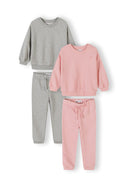 Dres dla dziewczynek 2-pak szary i różowy 3m-7 lat