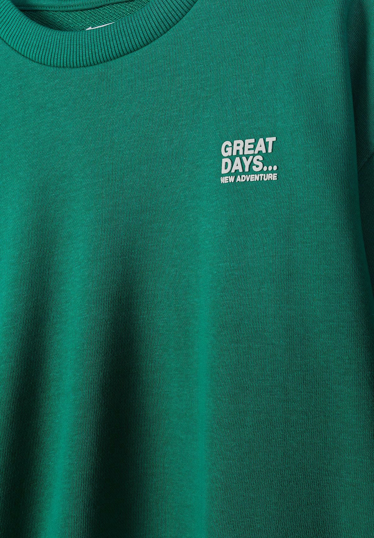 Sweatshirts 2-Pack, Great Days Print, Green White - 7