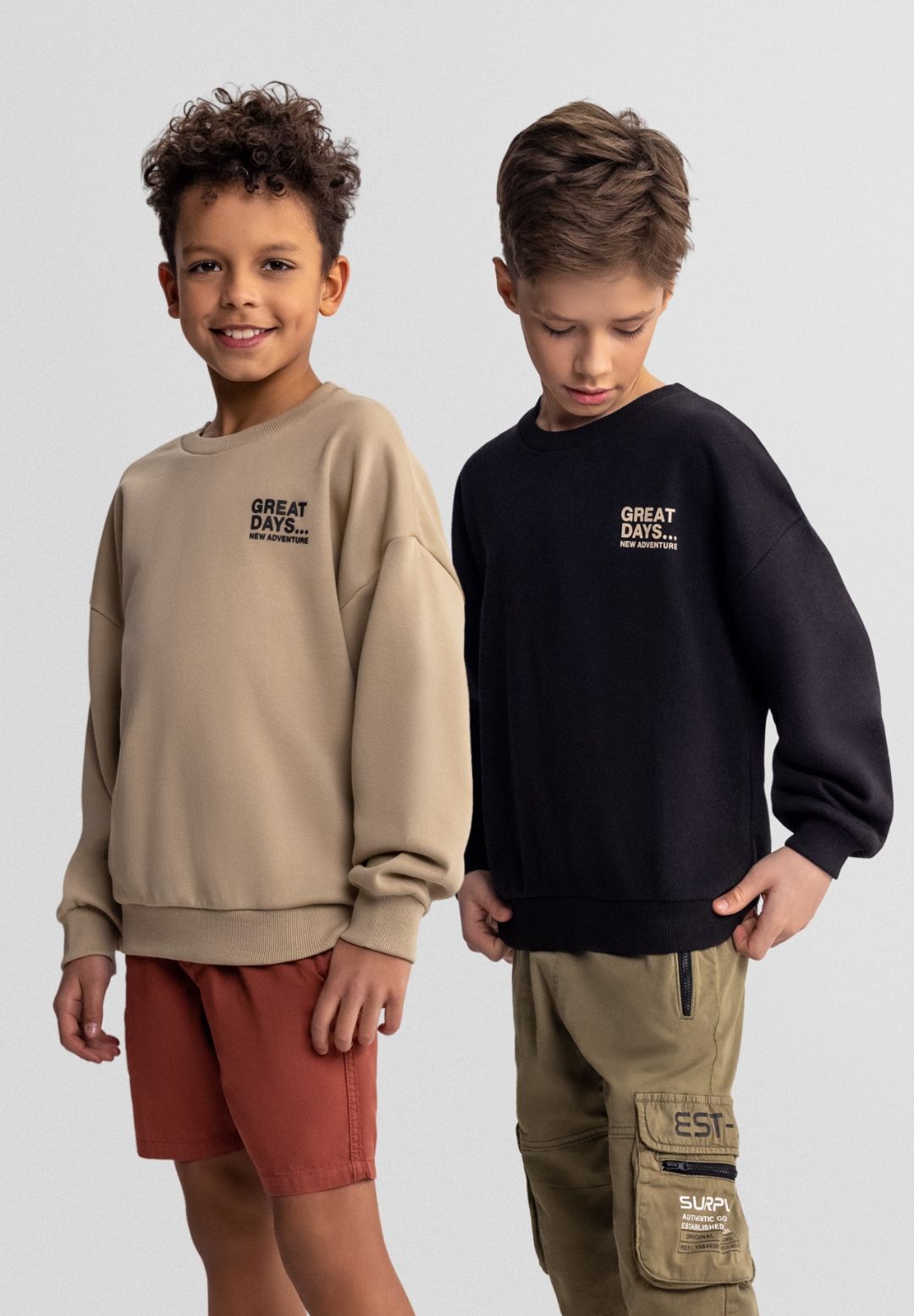 Sweatshirts 2-Pack Great Days, Beige Black - 1