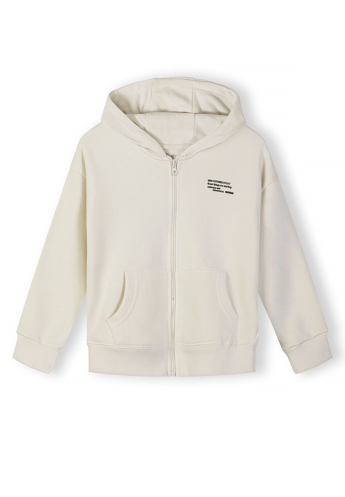 Zip Hoodies 2-Pack, Cream & Khaki, Slogan Print - 5