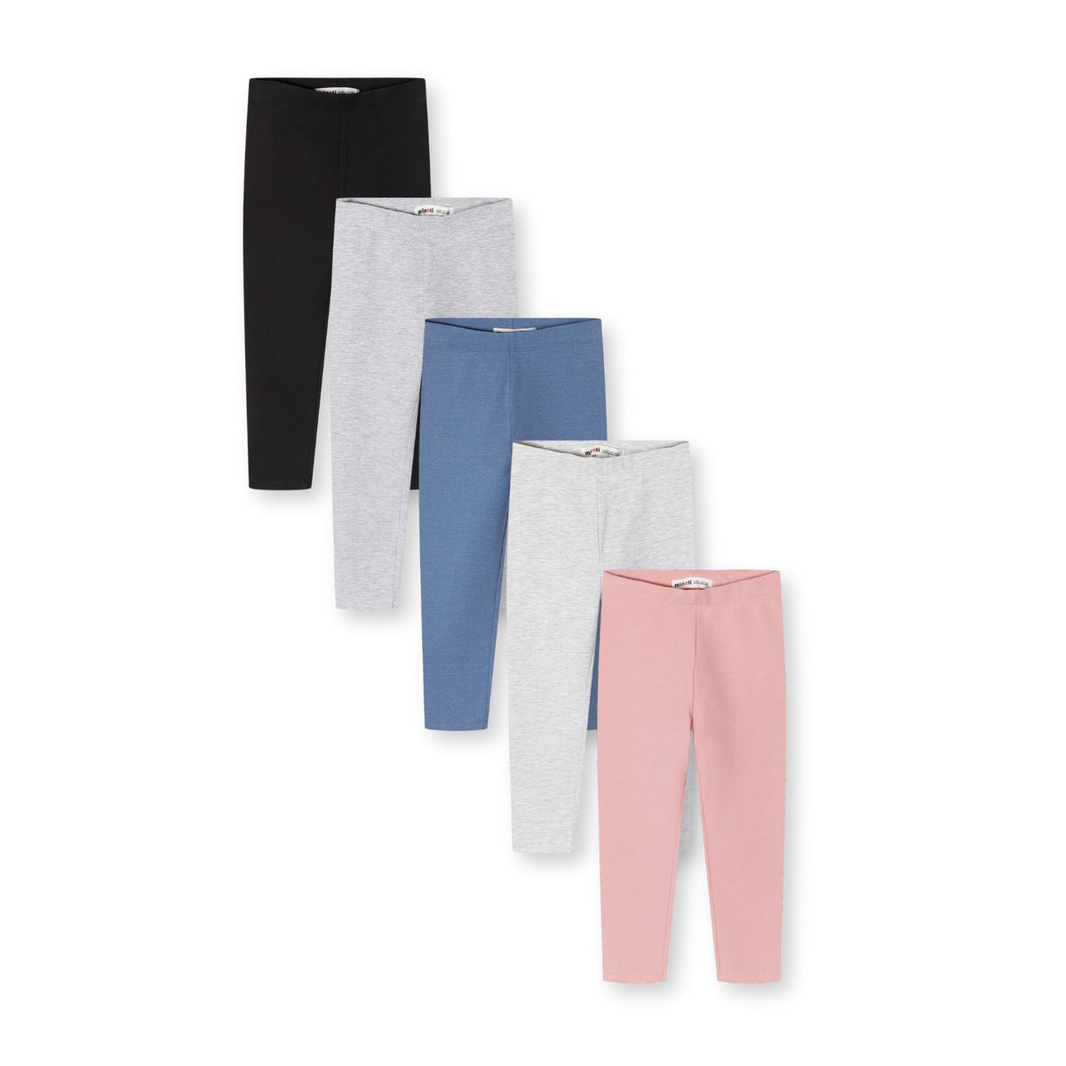 Girls' leggings 5-pack in mixed colours — complete product view for square Shop card