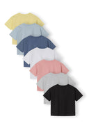 Girls 7-pack cotton t-shirts pink blue white aged 3-15 years