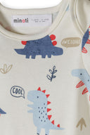 Boys 5-pack cotton long sleeve bodysuits blue white dinosaur 0-24 months