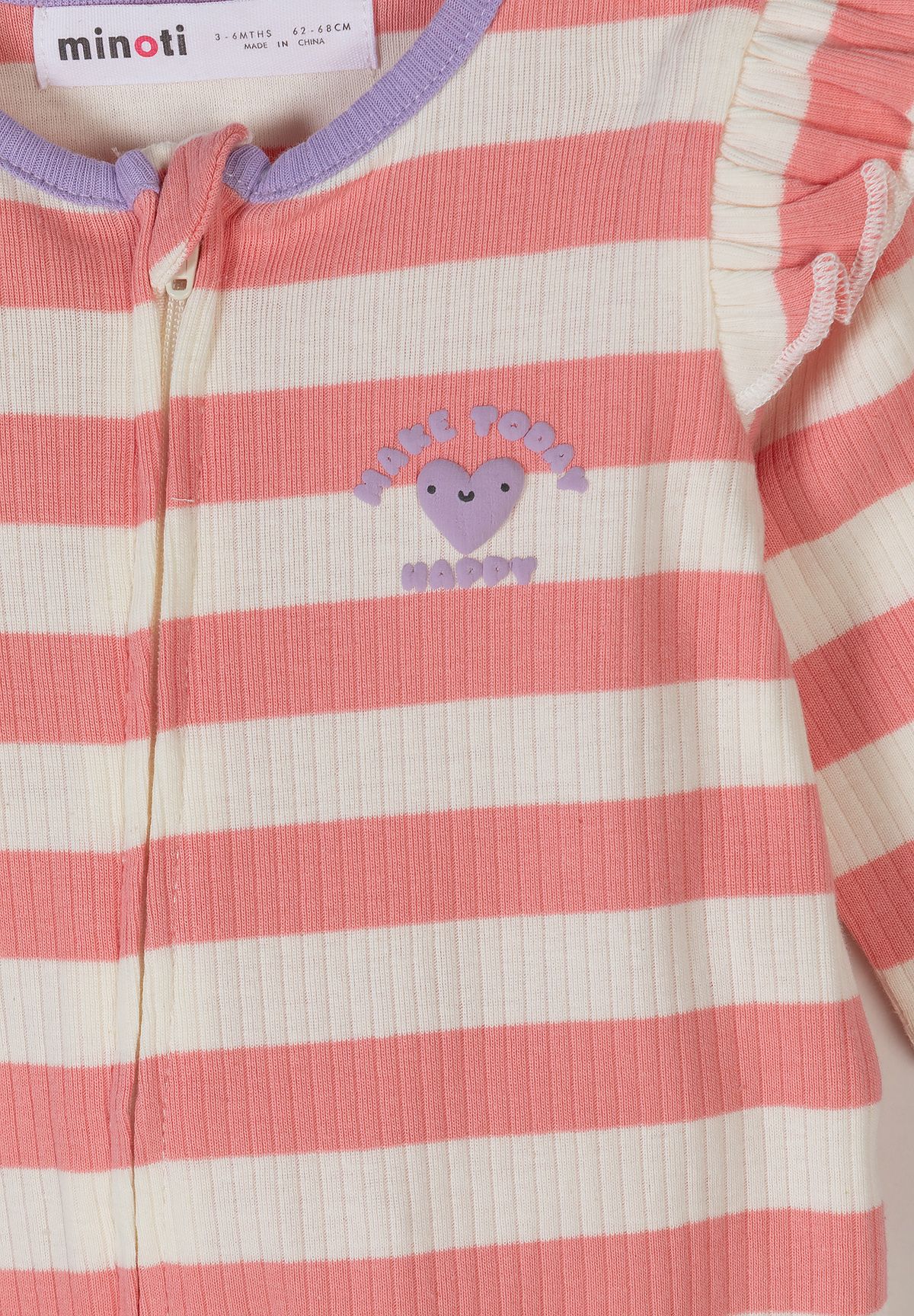 Sleepsuits 3-Pack Ribbed Stripe, Pastel Multicolor - 6
