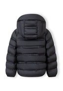 Boys lightweight black polyester jacket hooded with dual pockets 3 to 15 years