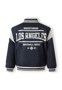 Boys navy padded varsity bomber jacket 9m-7y