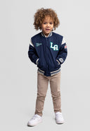 Boys navy padded varsity bomber jacket 9m-7y