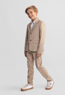 Chłopięca marynarka wizytowa w kolorze kamienia, dopasowany krój, 3-15 lat