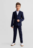 Boys slim fit navy blue formal trousers 3-15 years