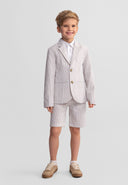Boys tailored cotton suit shorts stone colour 3-15 years