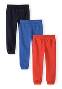 Boys 3-pack joggers navy blue red with side pockets 3 months-7 years