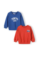 Jungen Sweatshirt 2er-Pack Urban-Print Rot und Blau 3m-7j