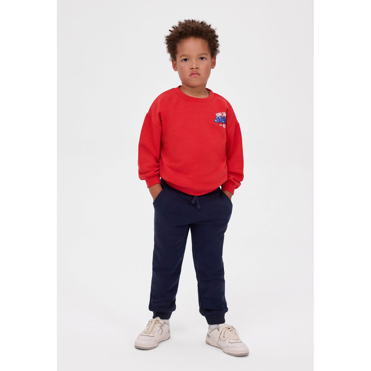 Boys' crew neck sweatshirts 2-pack in red and blue — complete product view for square Shop card