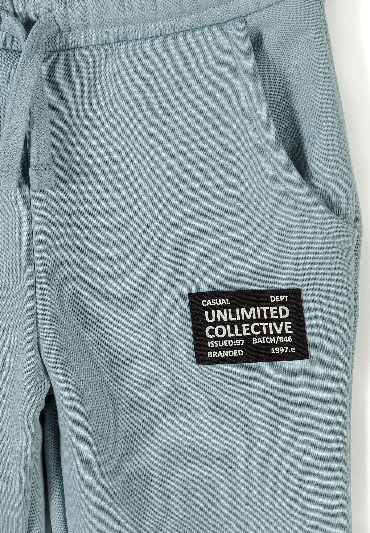 Hooded Tracksuit, Sage Blue, Contrast Panels - 7