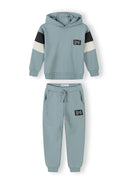 Jungen Kapuzen-Trainingsanzug Blau mit kontrastierenden Ärmeln 3-15j