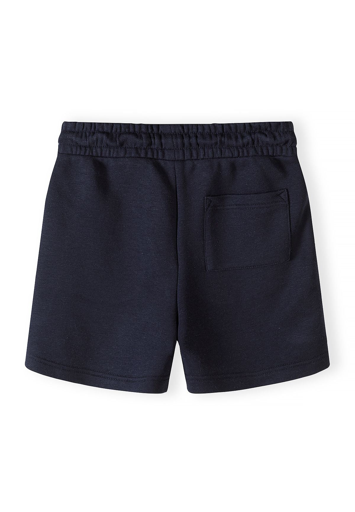 Light grey marl, blue and navy jogger shorts, navy back.