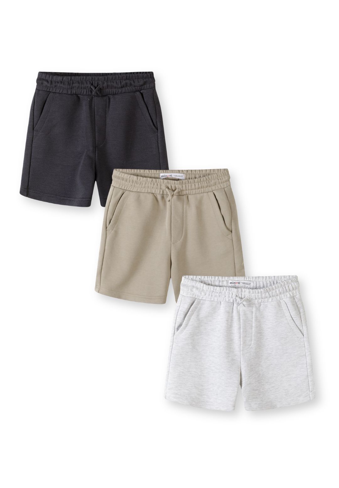 Classic Fit Shorts 3-Pack, Grey Beige Black - 1