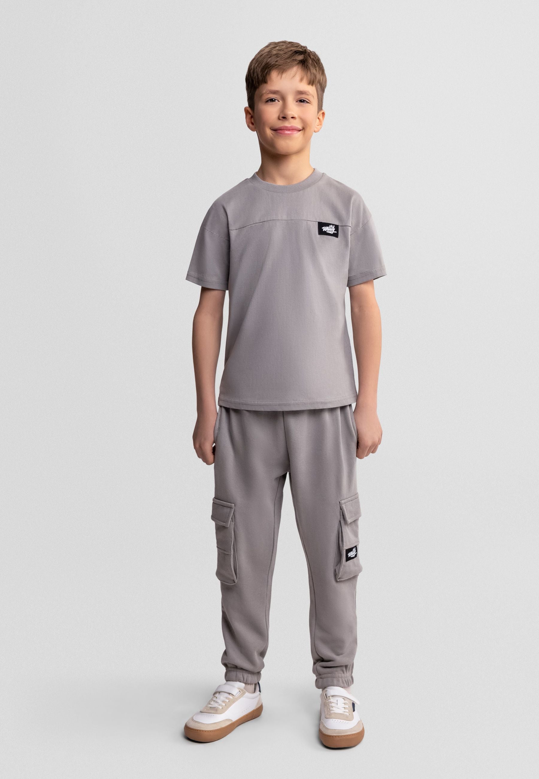 Jogging Set Grey, T-Shirt & Cargo Joggers, 2-Piece - 1