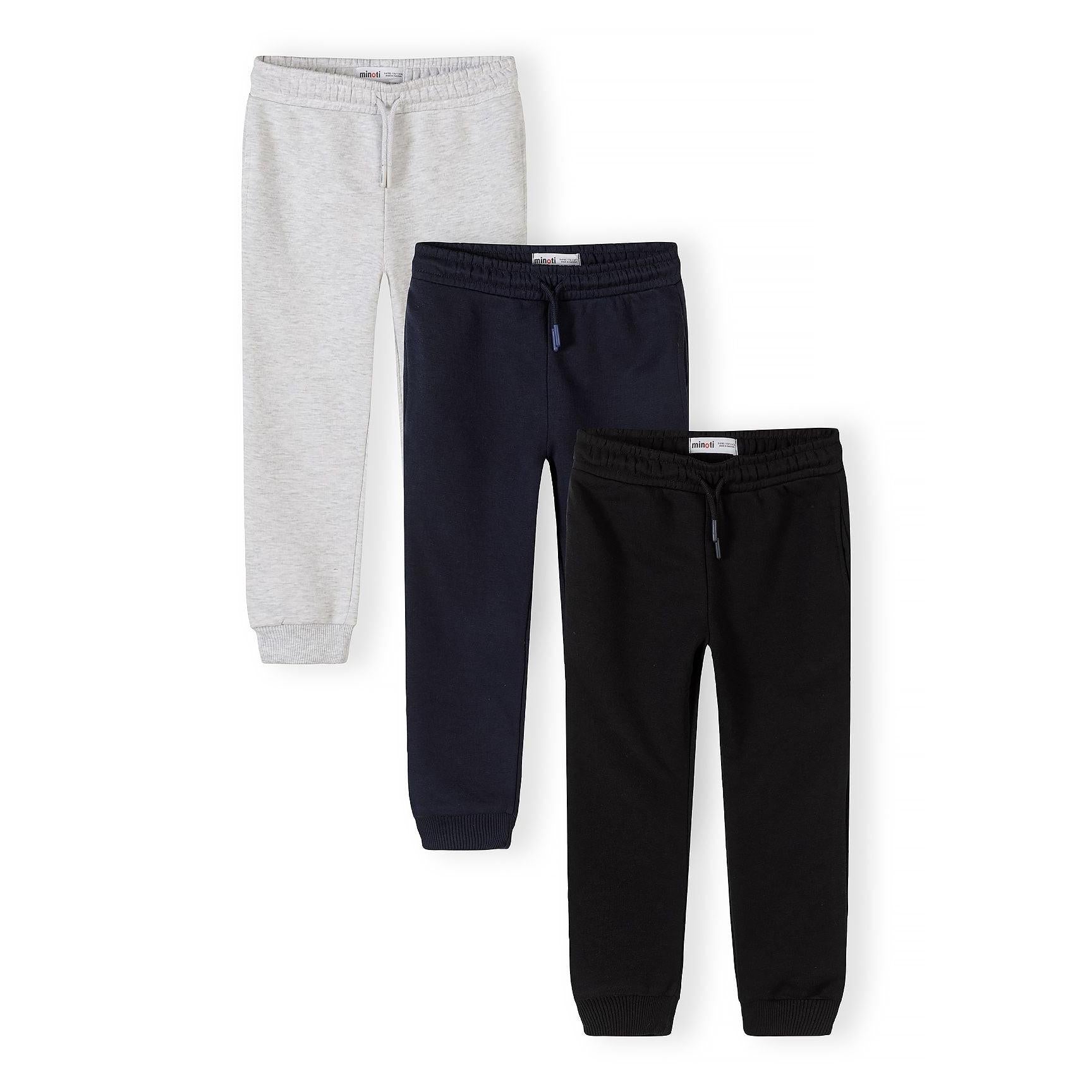 Joggers 3-Pack, Navy Grey Black, Drawstring