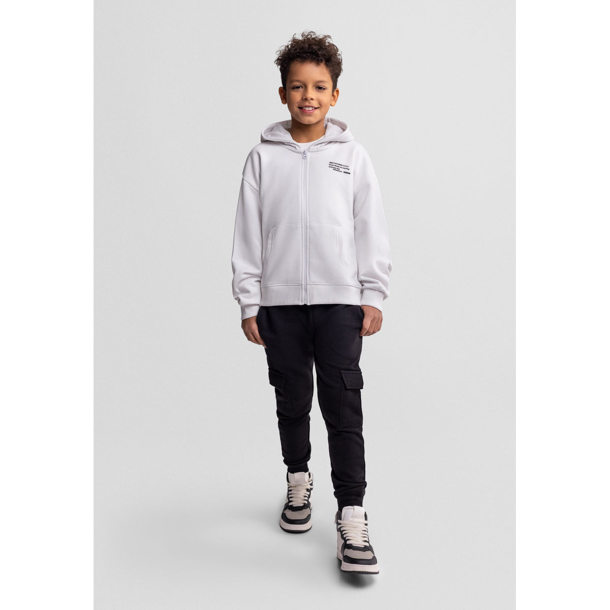 Boys' cargo joggers 2-pack in khaki green and black — complete product view for square Shop card