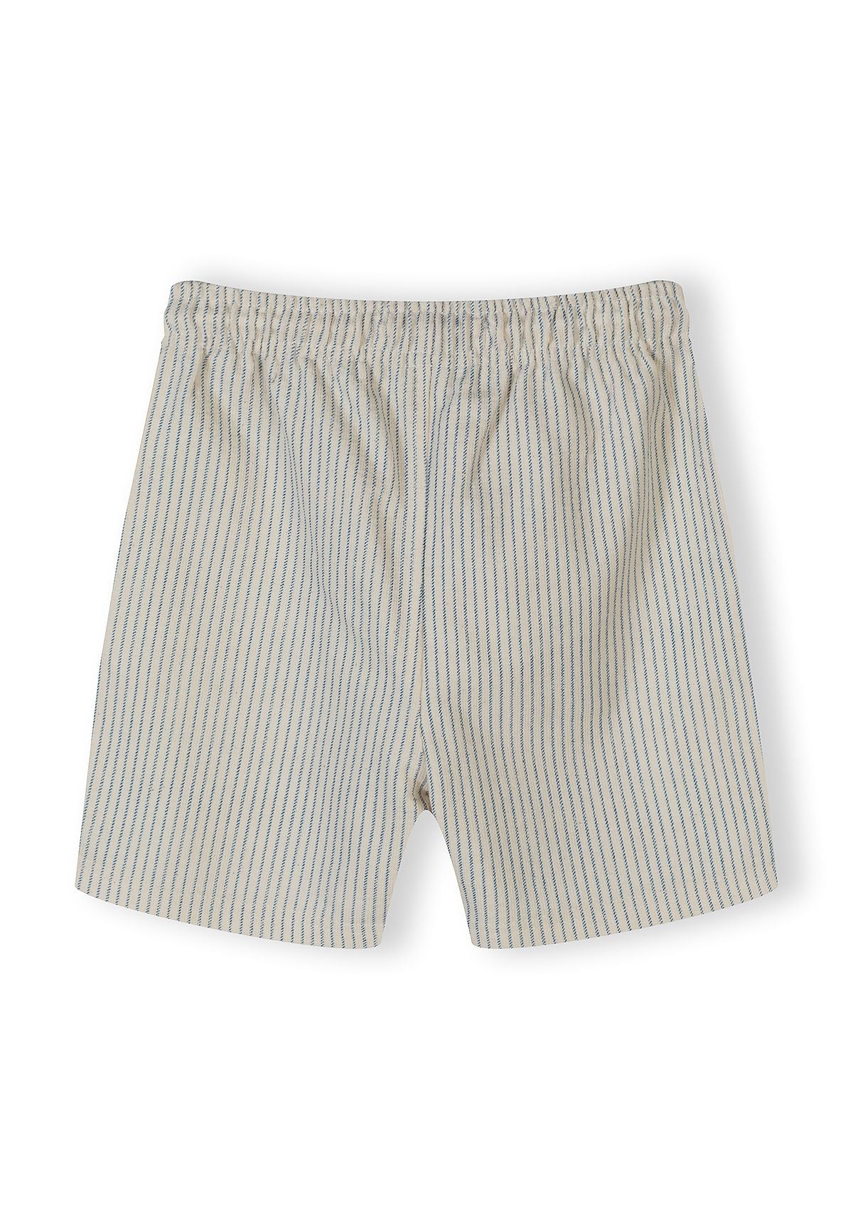 Cream and blue t-shirt and shorts set, shorts back.