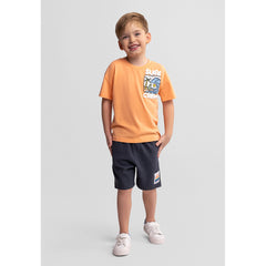Boys' t-shirt and shorts set in orange and black