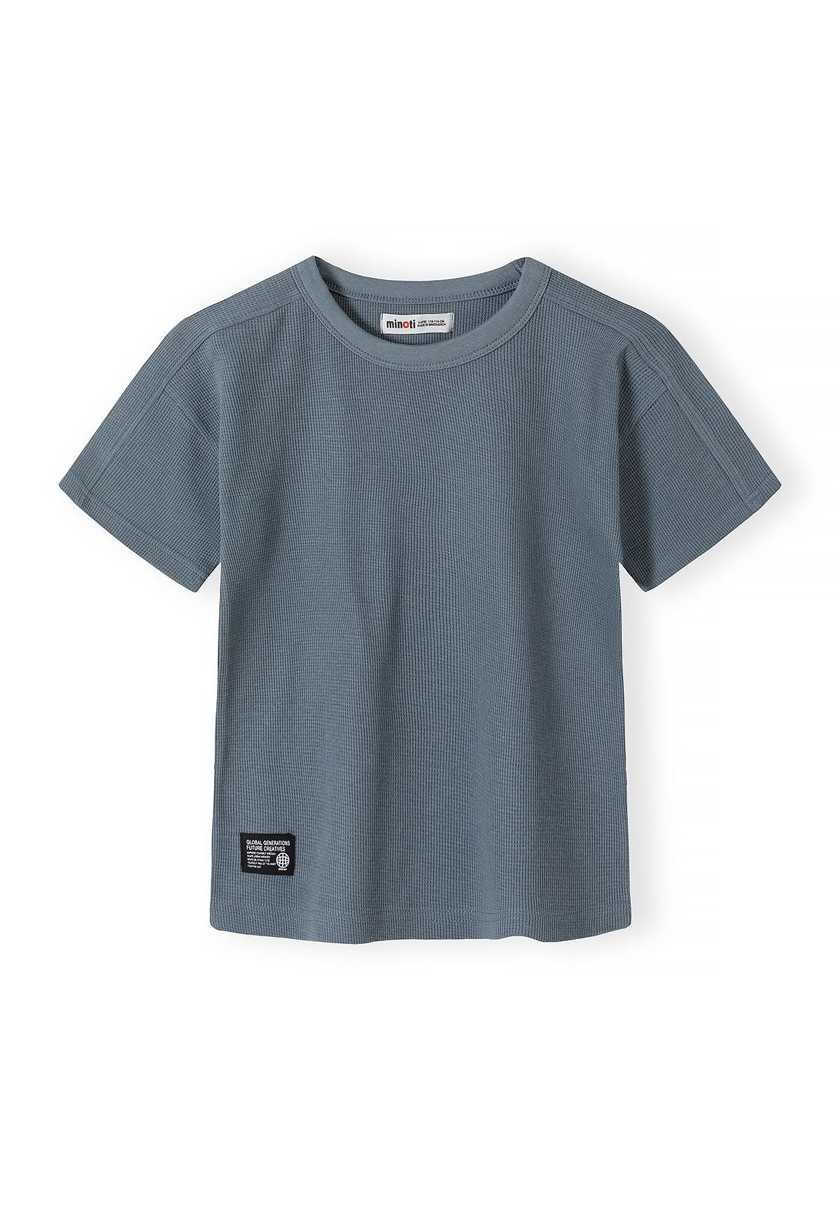 Waffle Jersey T-Shirt and Shorts Set, Blue Grey - 3