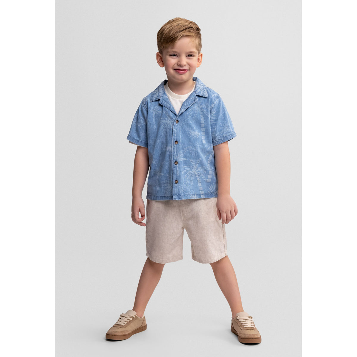 Boys' shirt in blue — complete product view for square Shop card