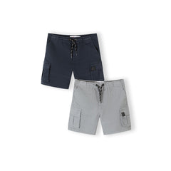 Boys' cargo shorts 2-pack in navy and light grey