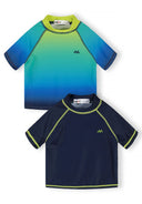 Boys 2-pack rash tops navy and lime 3-14 years