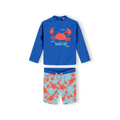 Boys' rash vest and swim shorts set in multicolour
