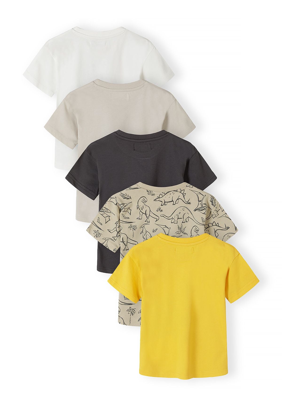 T-Shirts 5-Pack, Dinosaur Print, Mixed Colours - 2