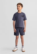 Boys Cotton T-Shirt and Shorts Set Grey 3y-15y