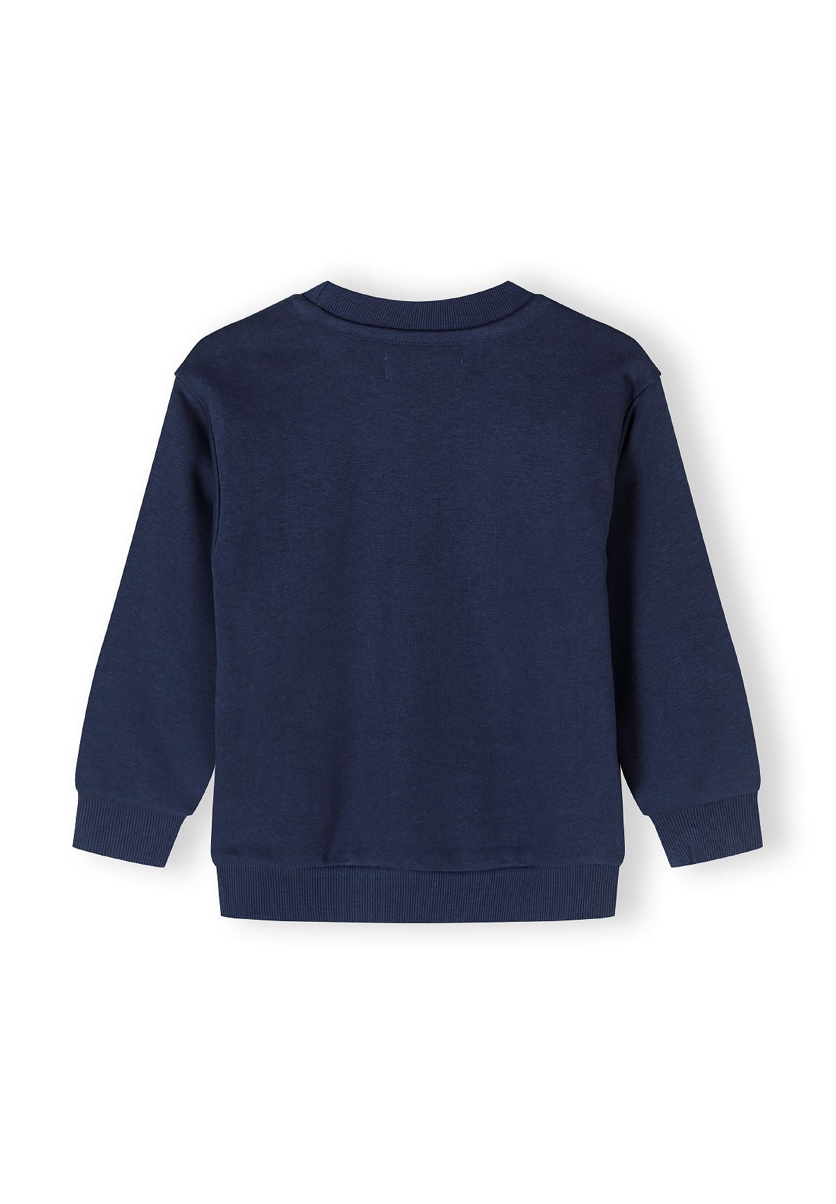 Crew Neck Sweatshirt, Navy, Kangaroo Pocket - 3