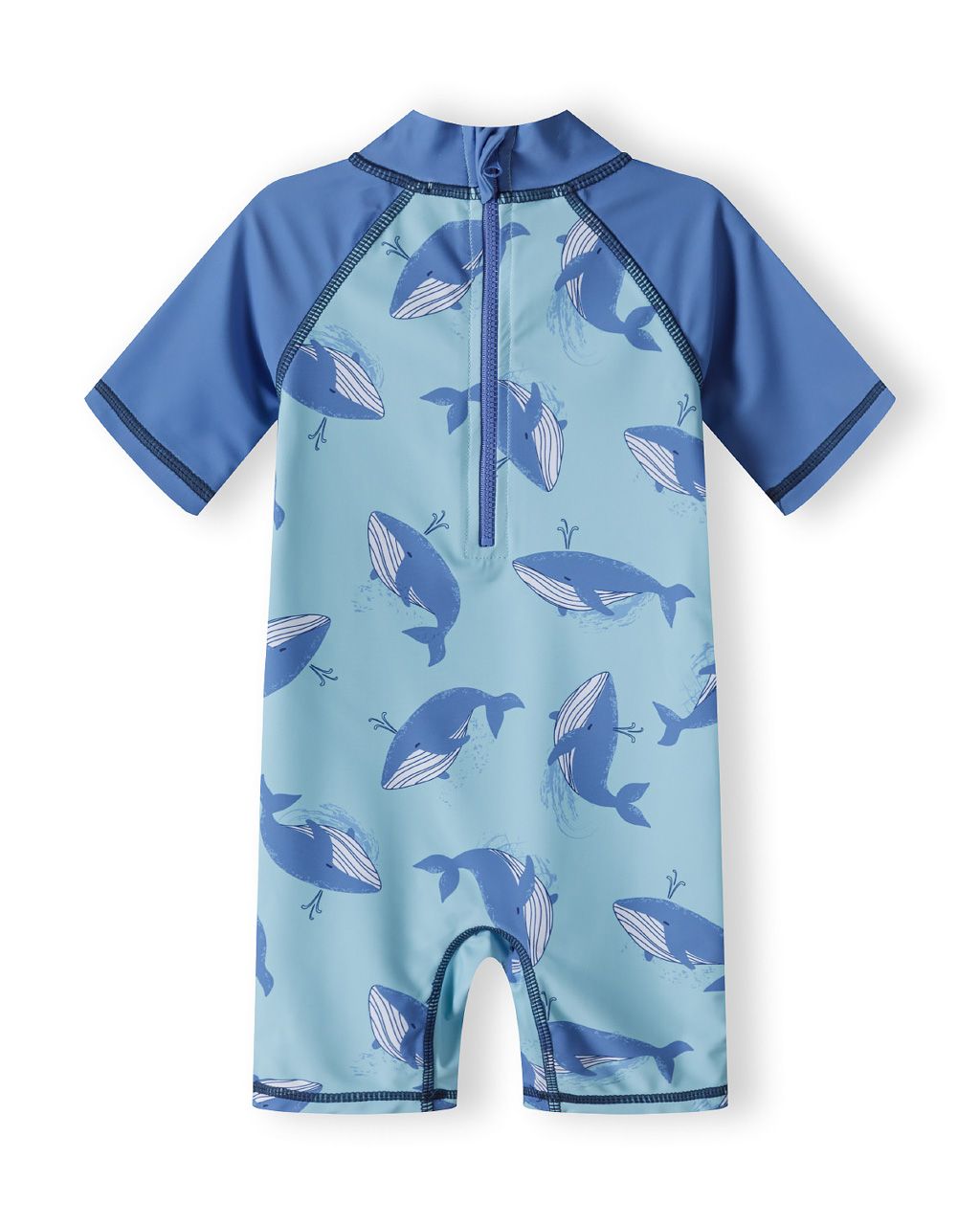 Whale Sunsuit and Hat Set, Blue, UPF Protection - 3