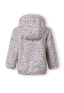 Girls softshell wind resistant jacket floral print off white 12m to 7y