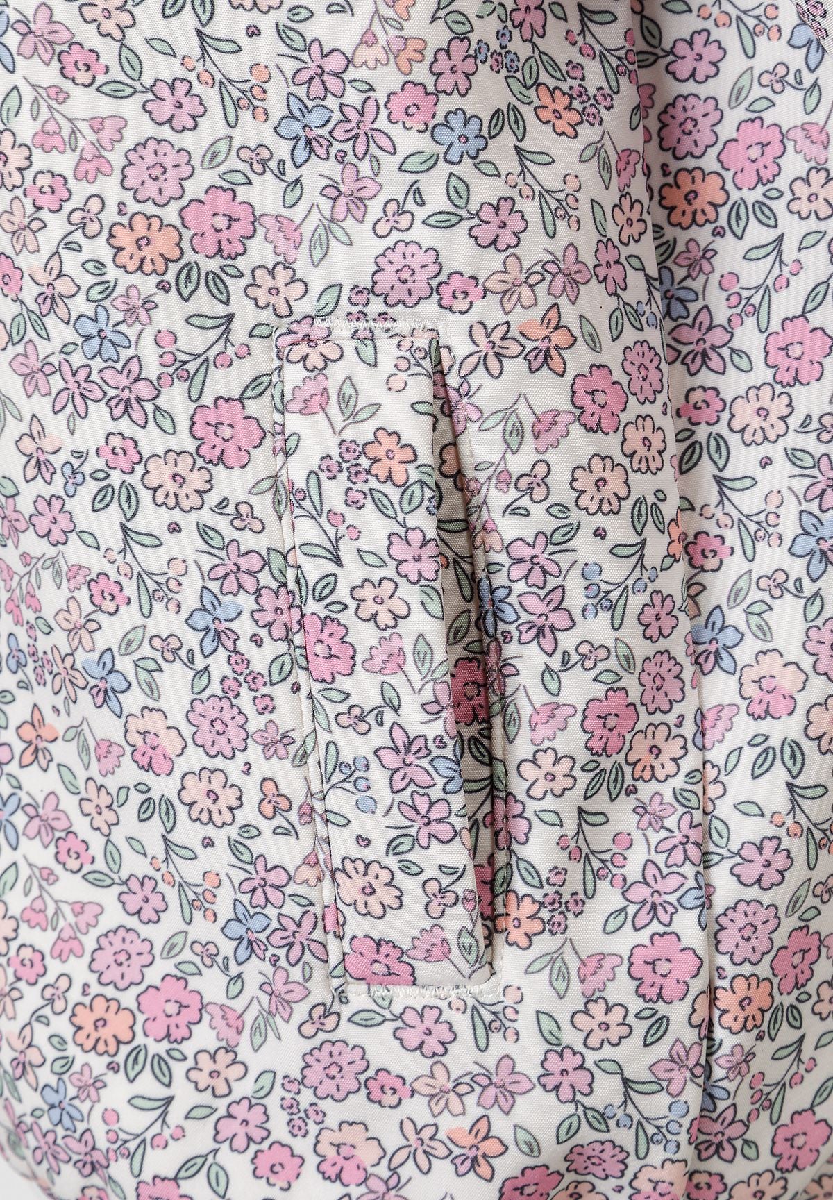 Close-up of the pocket on the off-white hooded printed jacket.