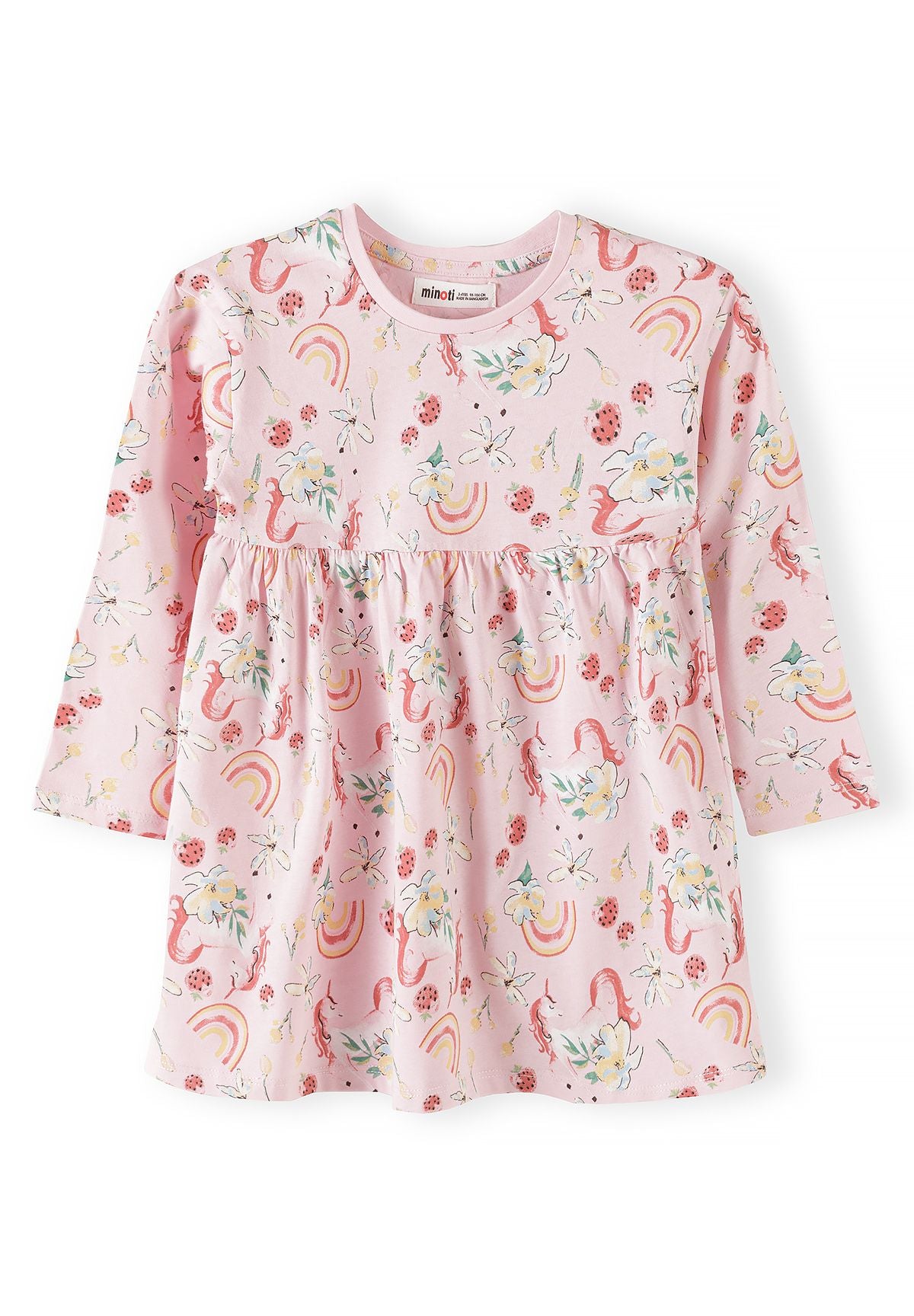 Long Sleeve Dresses 2-Pack, Unicorn Rainbow Print, Pink Blue - 3
