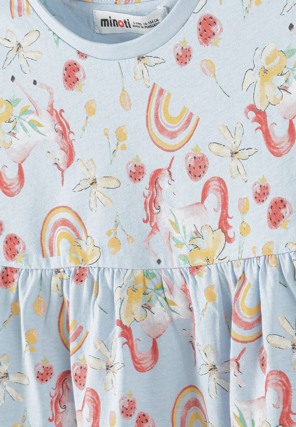 Long Sleeve Dresses 2-Pack, Unicorn Rainbow Print, Pink Blue - 8
