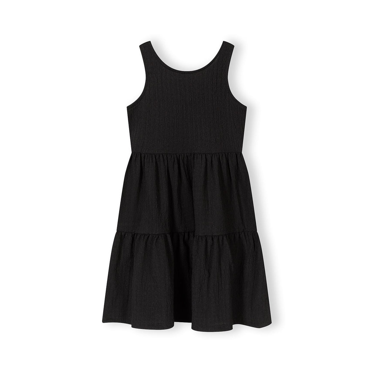 Girls' tiered bow-back sundress in black — complete product view for square Shop card