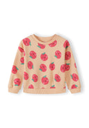 Mädchen Sweatshirt 2er-Pack Streifen- und Apfel-Print Weiß und Aprikose 3m-7j