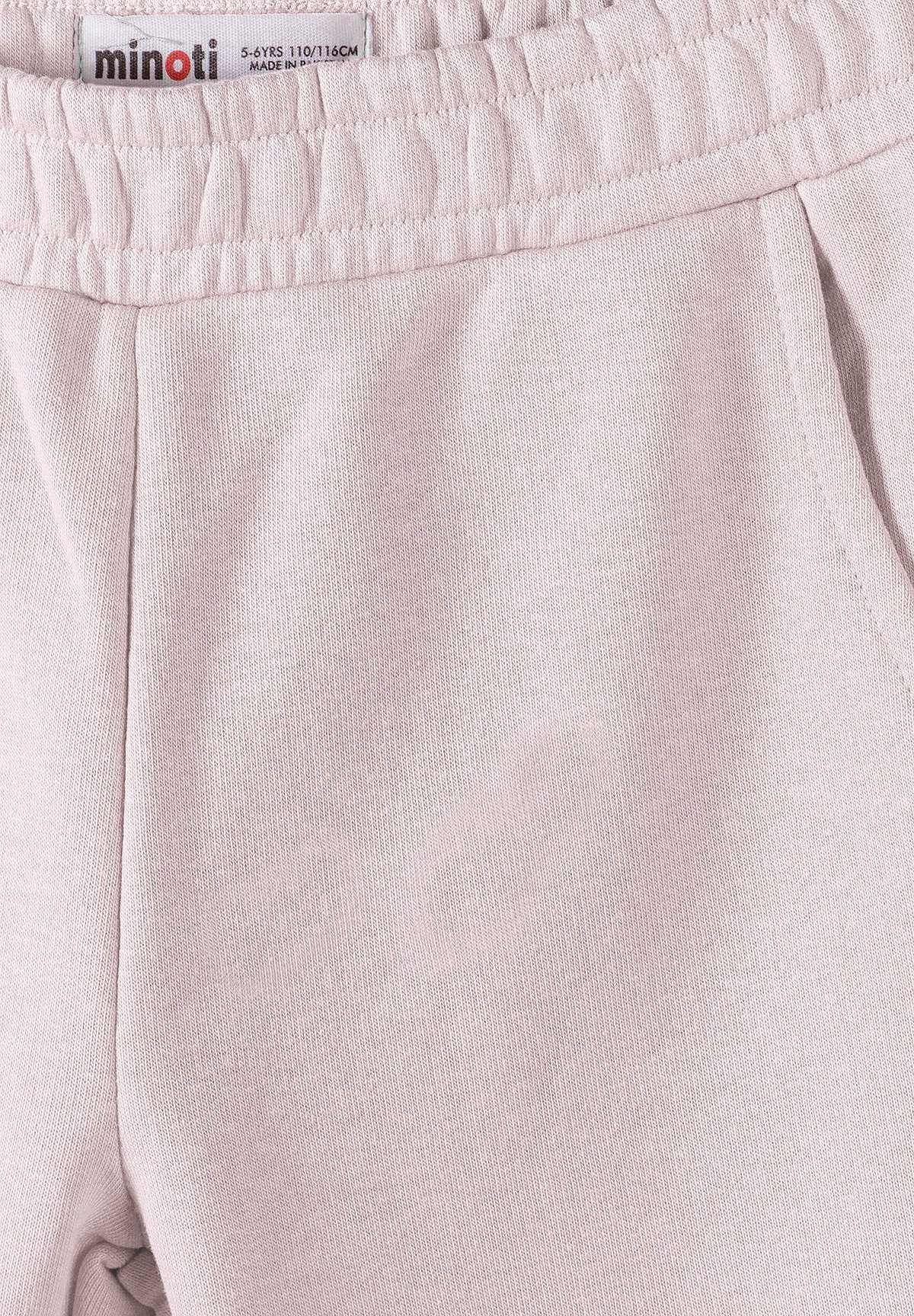 Grey marl, light pink and navy joggers, pink waist detail.