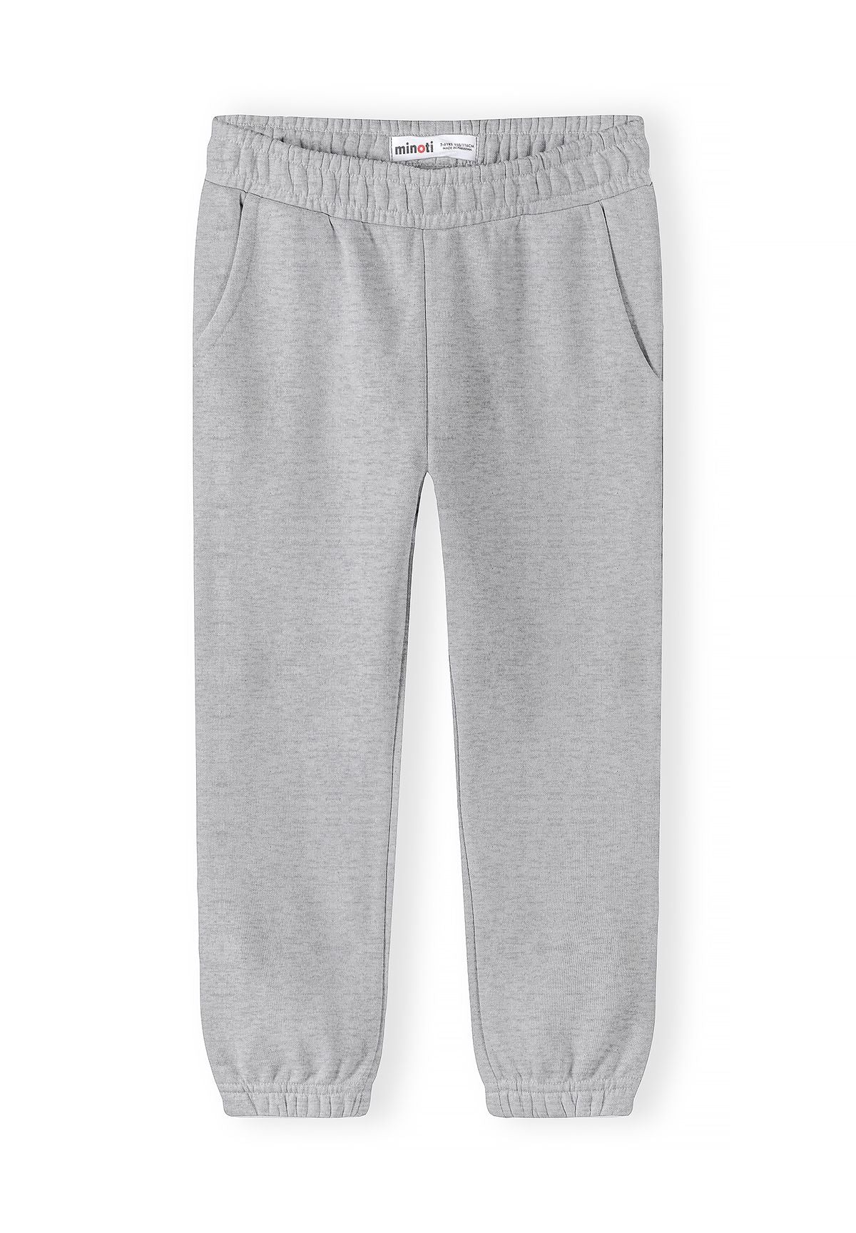 Grey marl, light pink and navy joggers, grey front.