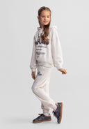 Girls Tracksuit Off White Hooded Joggers 3y-15y
