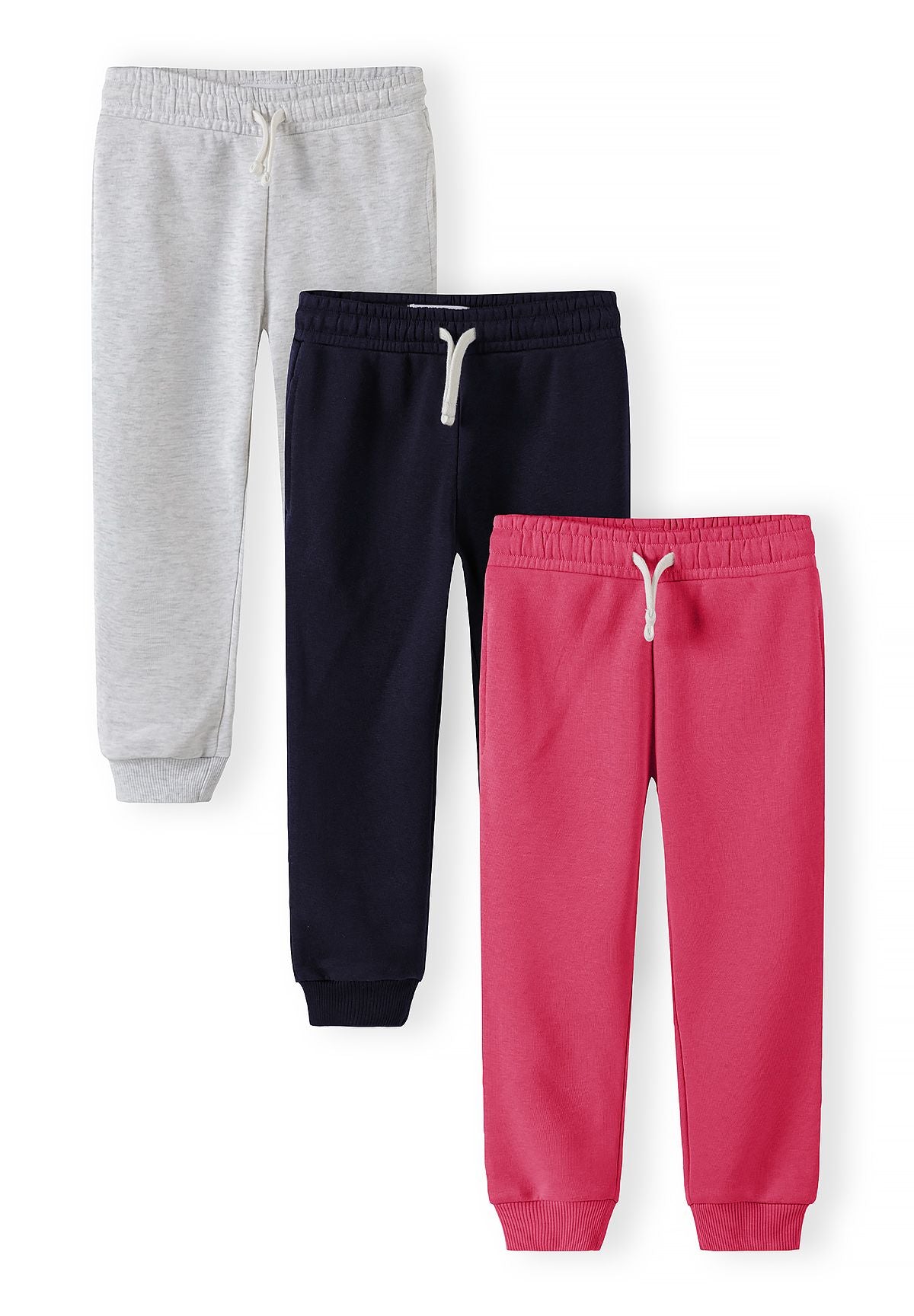 Joggers 3-Pack, Drawstring, Navy Pink Grey - 1