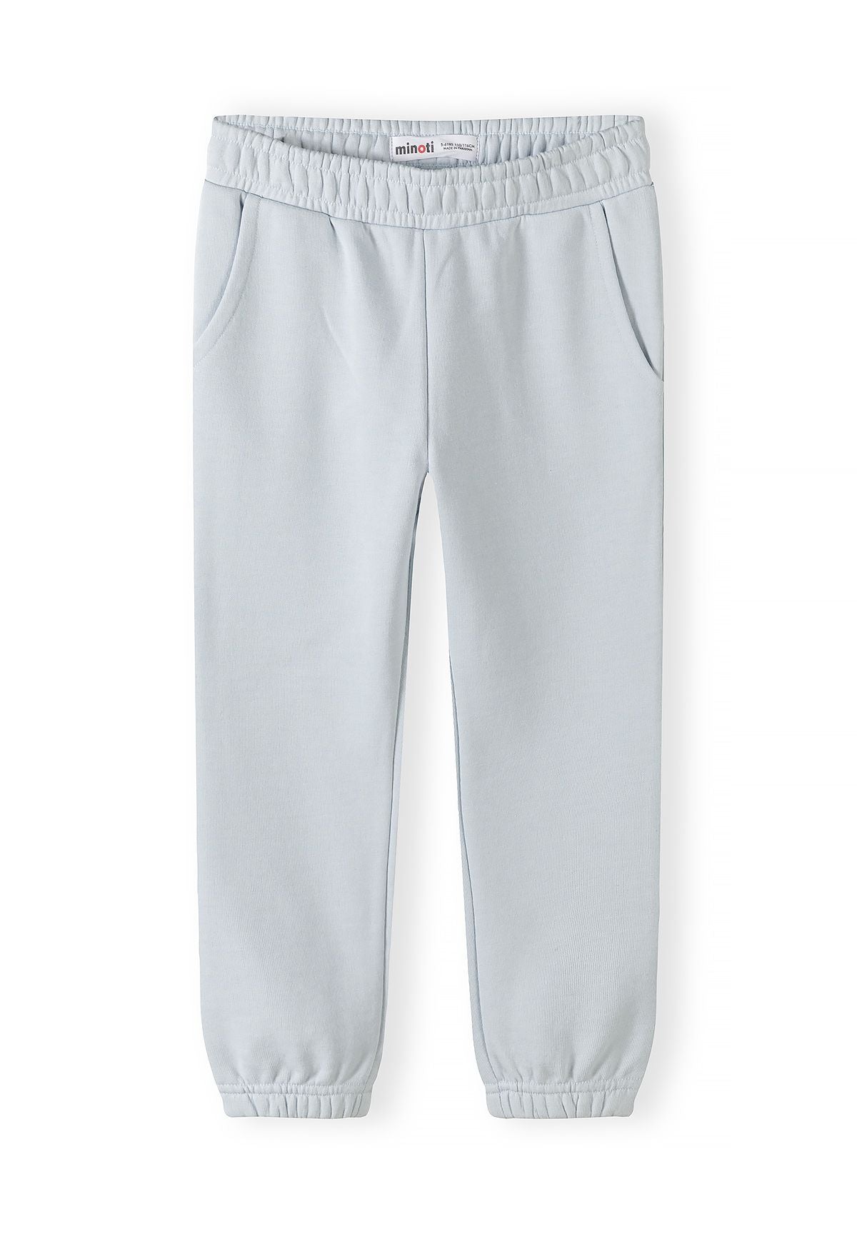 Light blue, pink and black joggers, blue front.