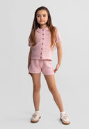 Girls pointelle knit set soft pink age 3-15 years