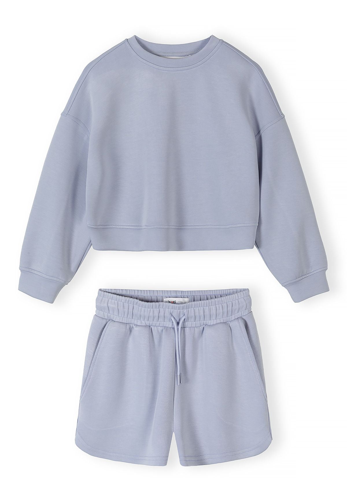 Sweatshirt & Shorts Set, Lavender, Cropped - 2