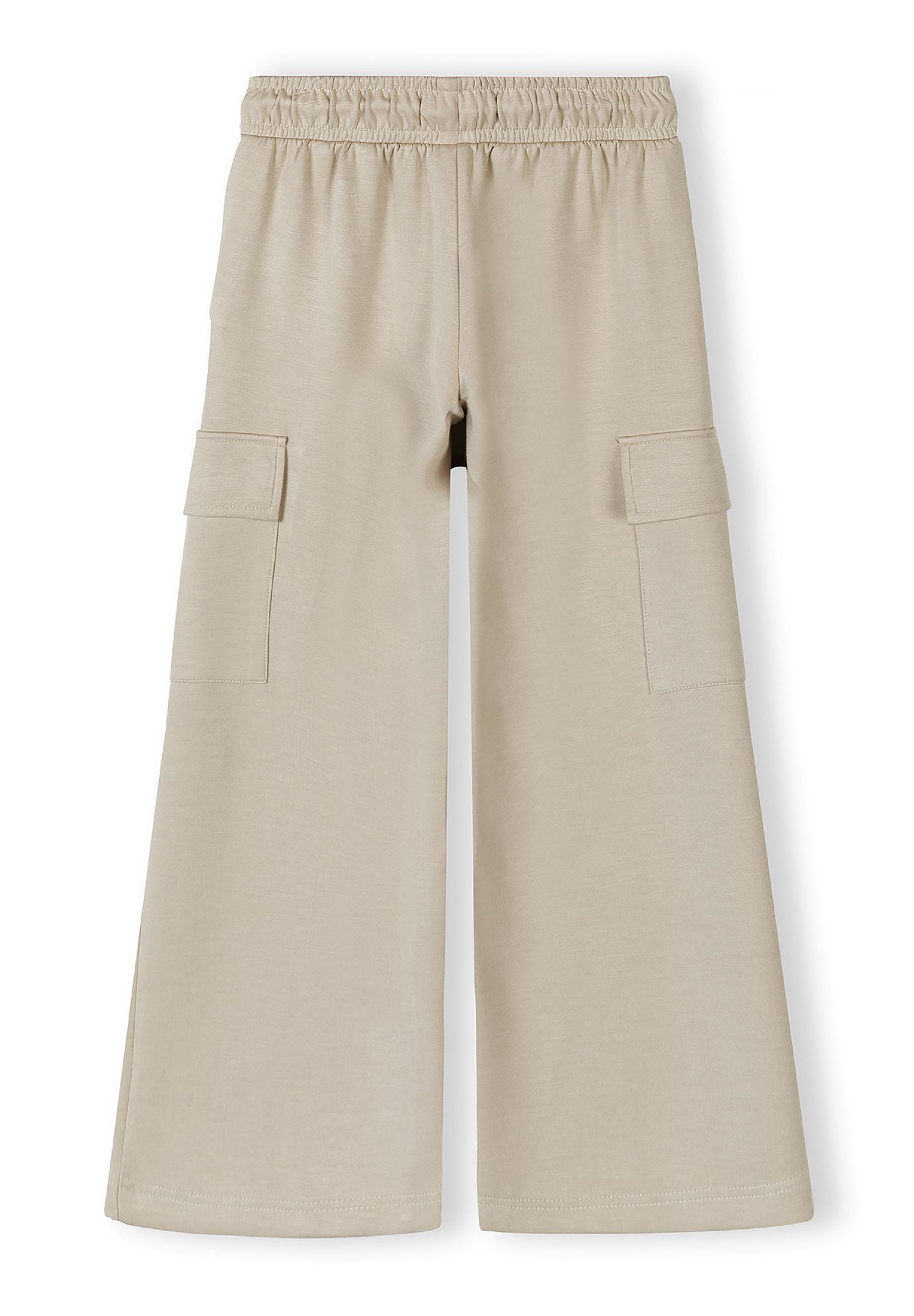 Wide Leg Joggers, Beige, Cargo Pockets - 3